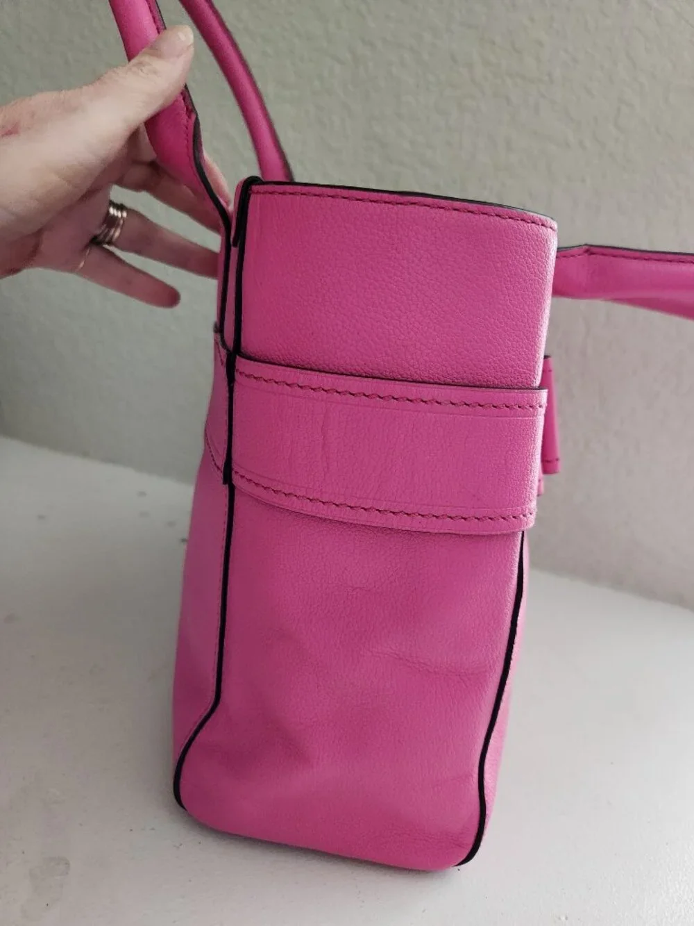 Euc Kate Spade Quinn Villabella Pink Leather Satchel Tote Bag Purse